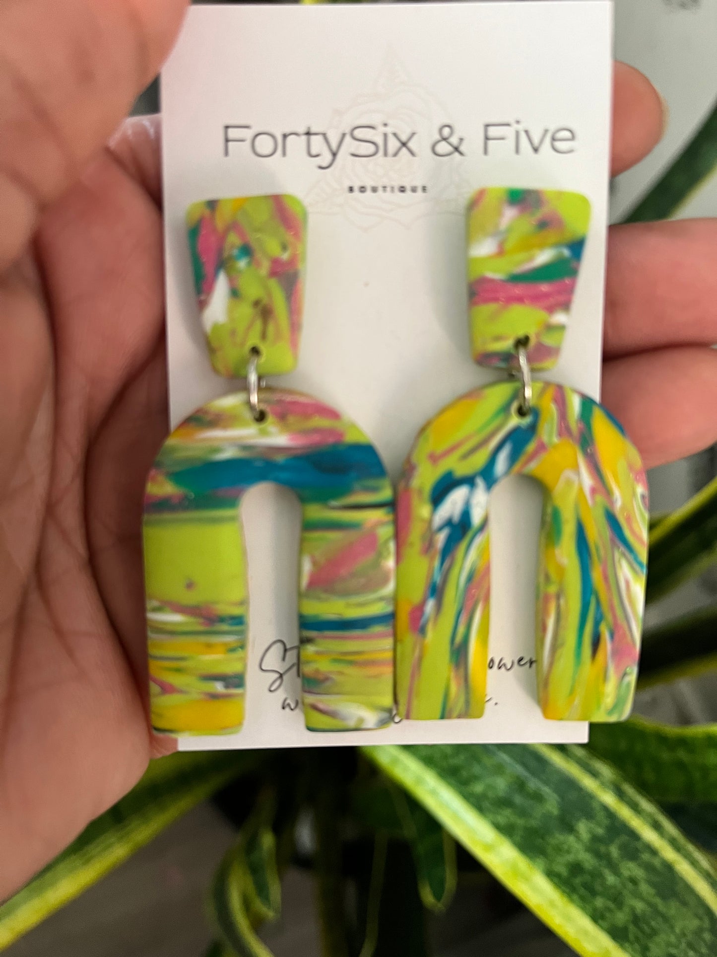 Green multicolor “Ava” Earrings 1955