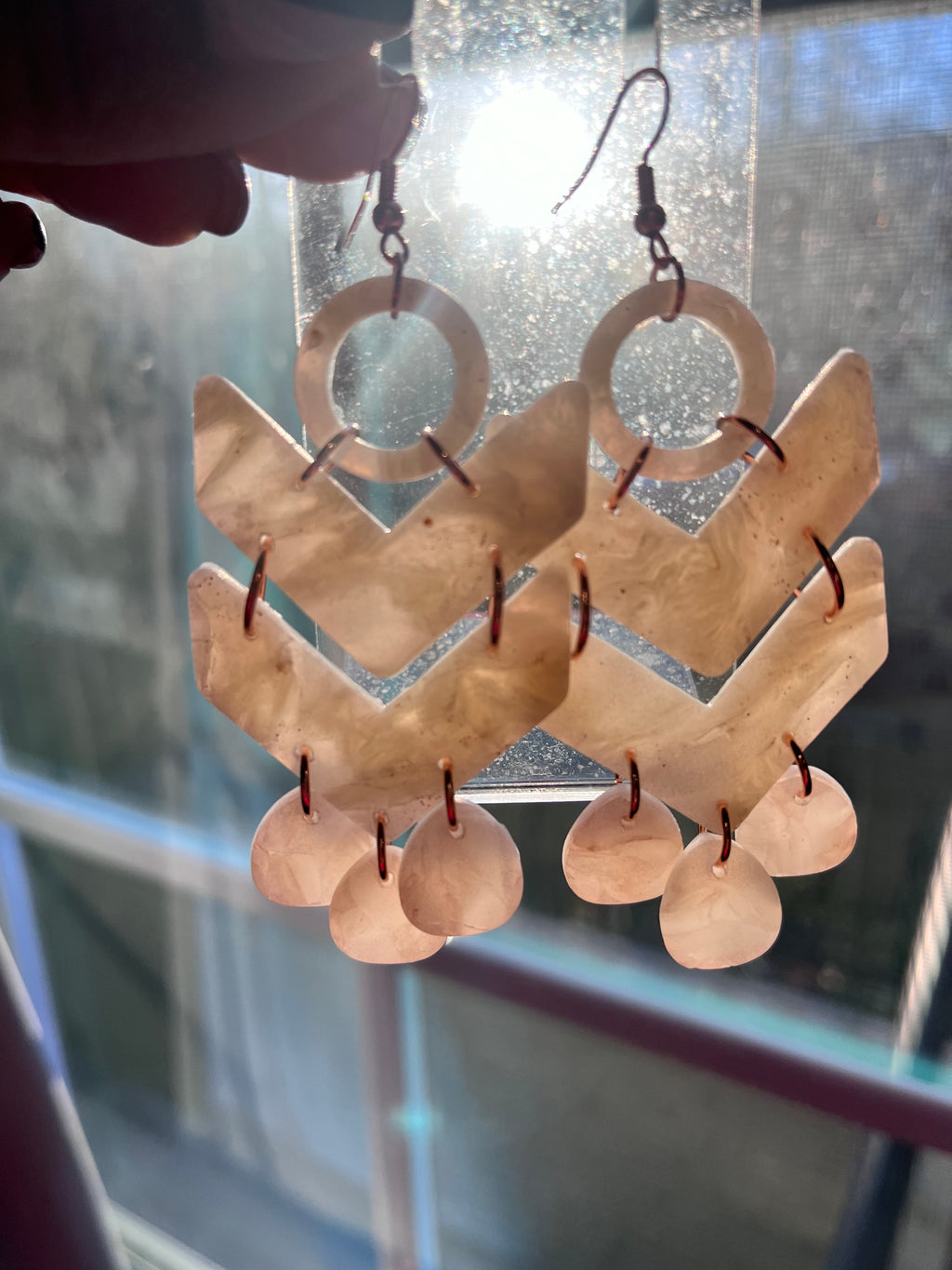Chevron translucent Claire Dangles