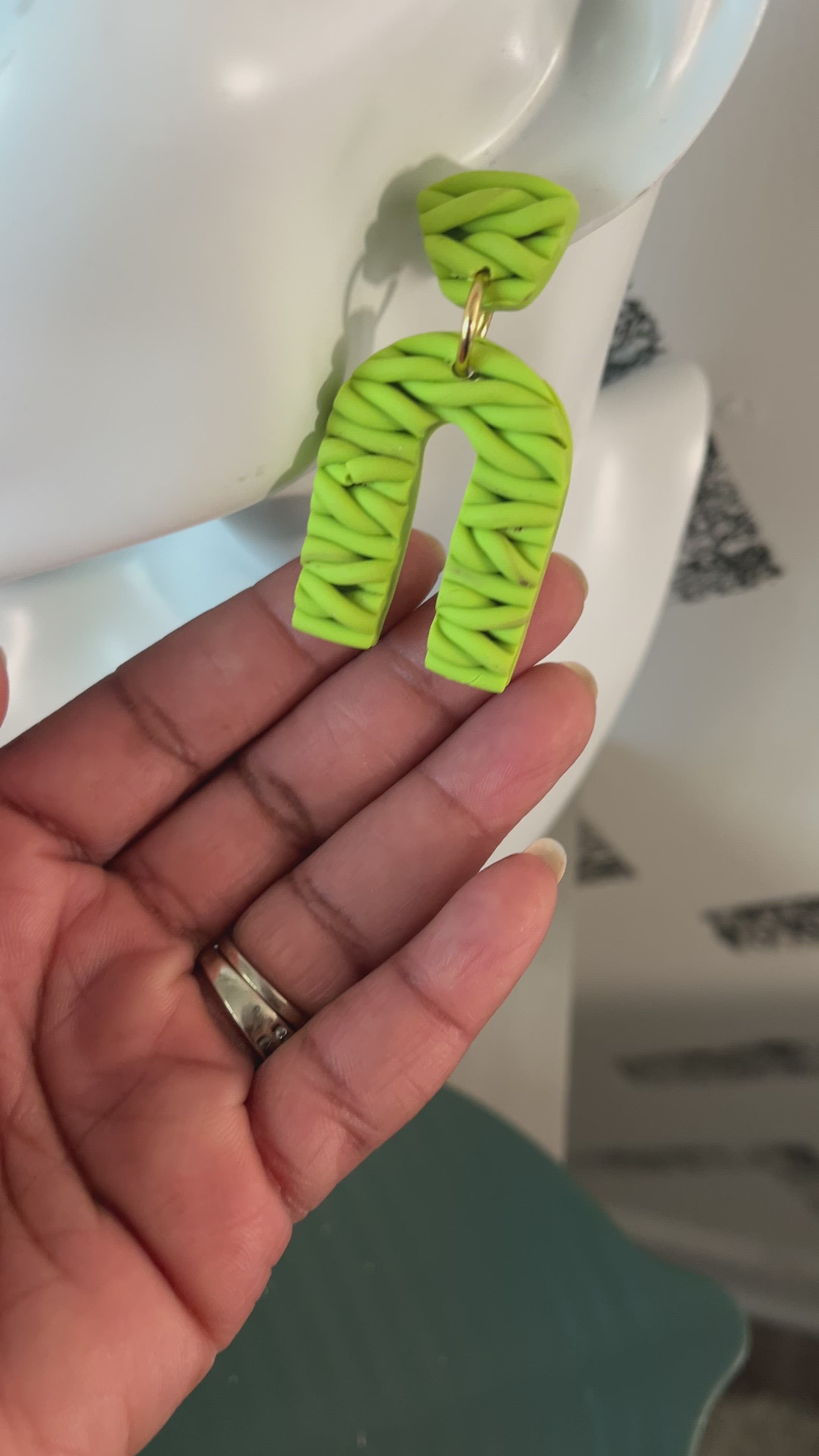 Lime green “Ava” Earrings  1955