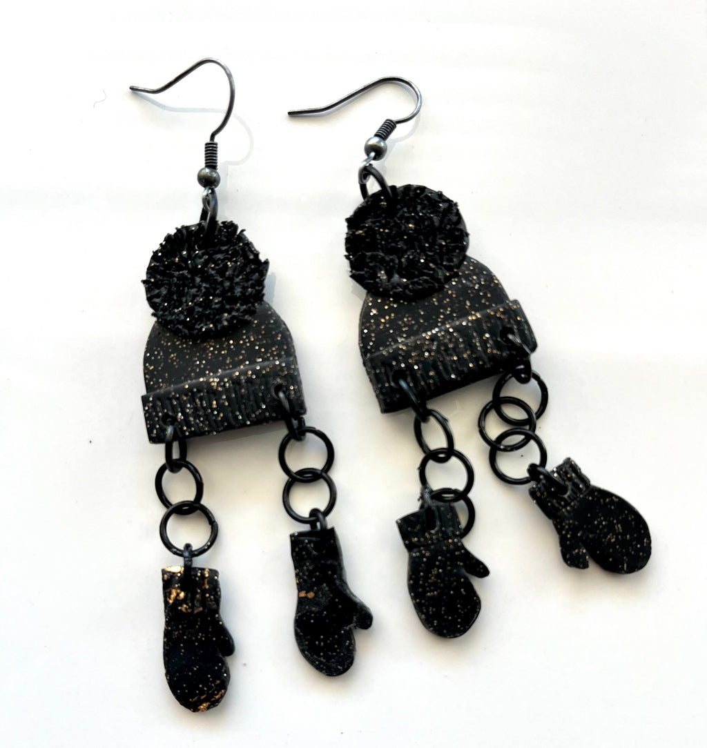 The  Sweater weather hats  and mittens FALL Earrings 1955