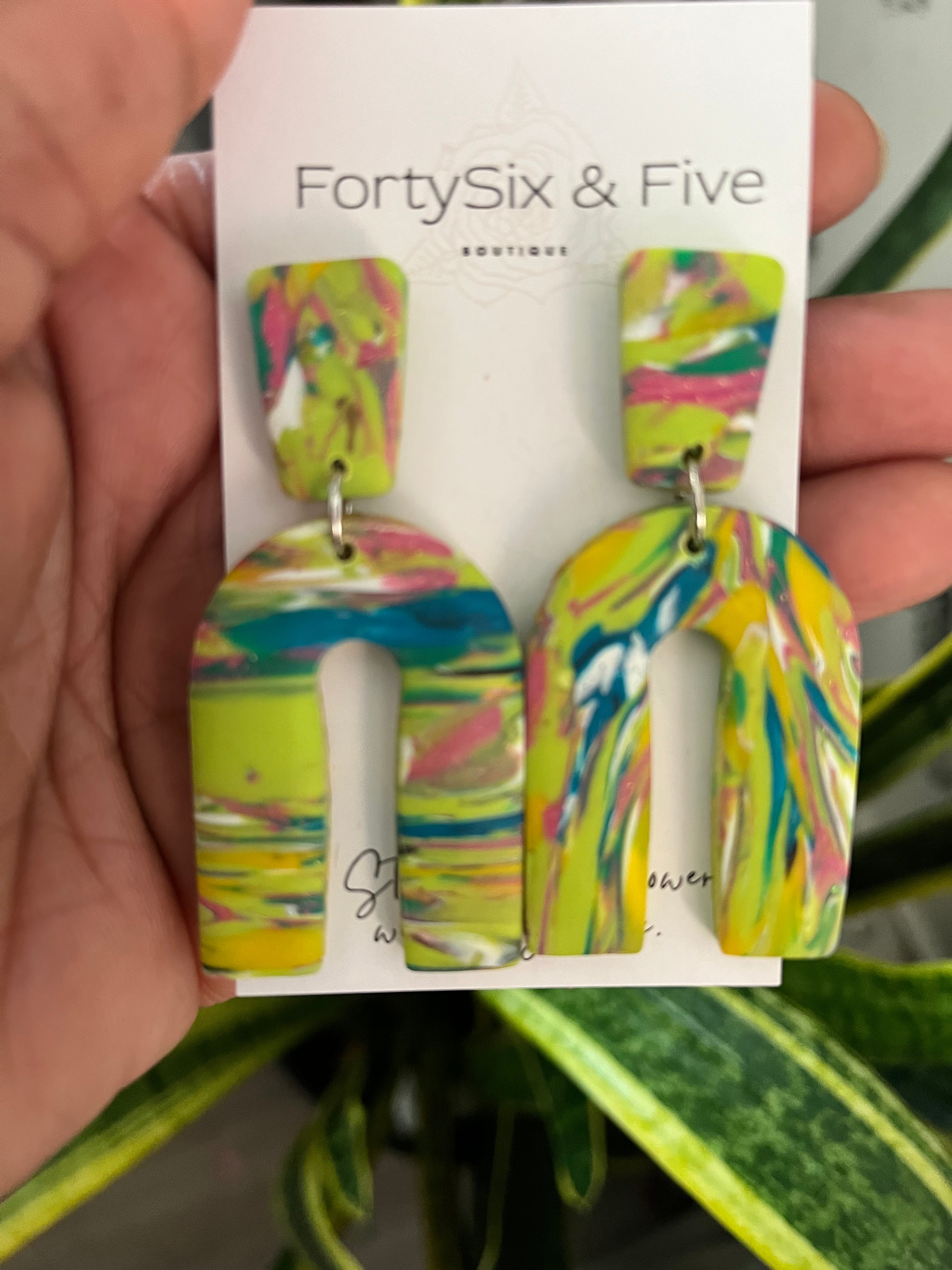 Green multicolor “Ava” Earrings  1955