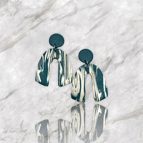 Blue green striated “Carmen” Earrings  1955