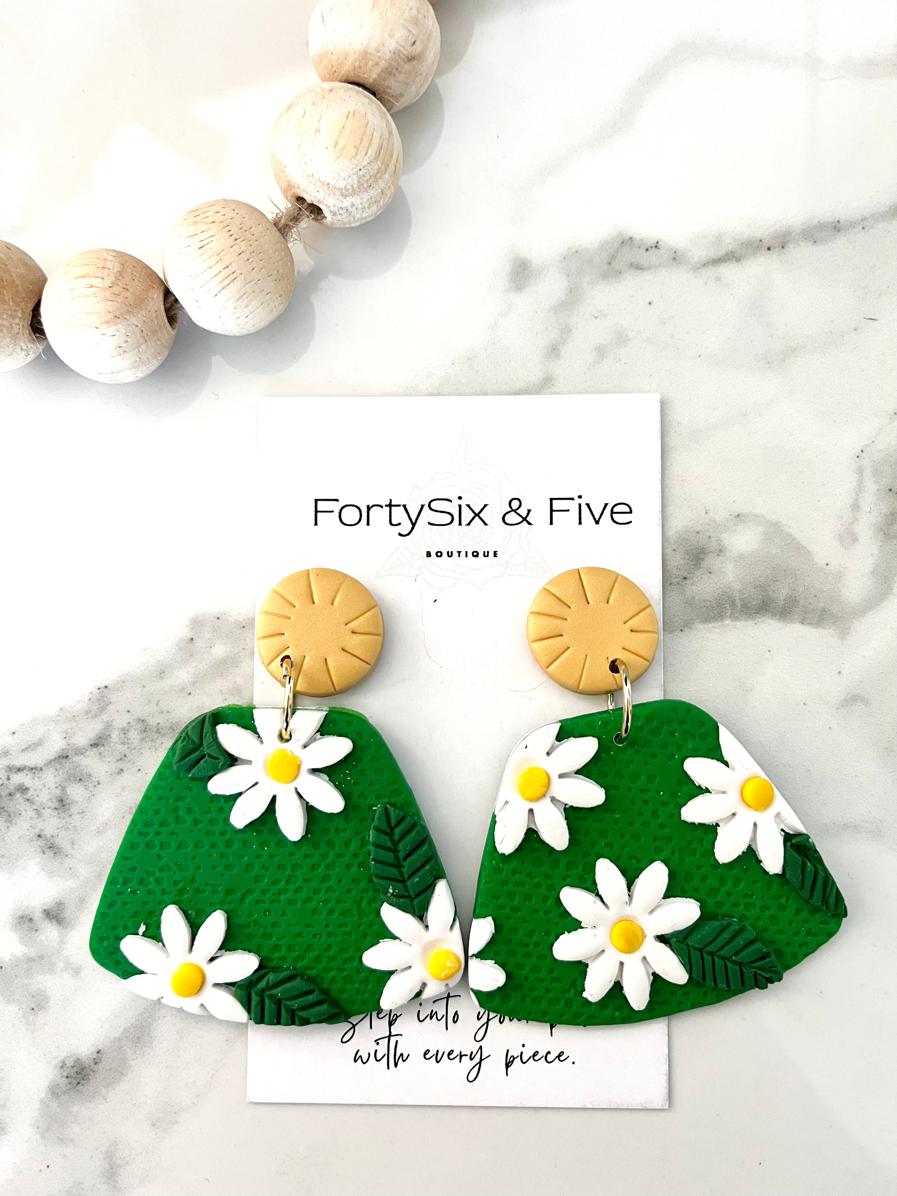 Kelli Green Floral “Sophia” Earrings  1955